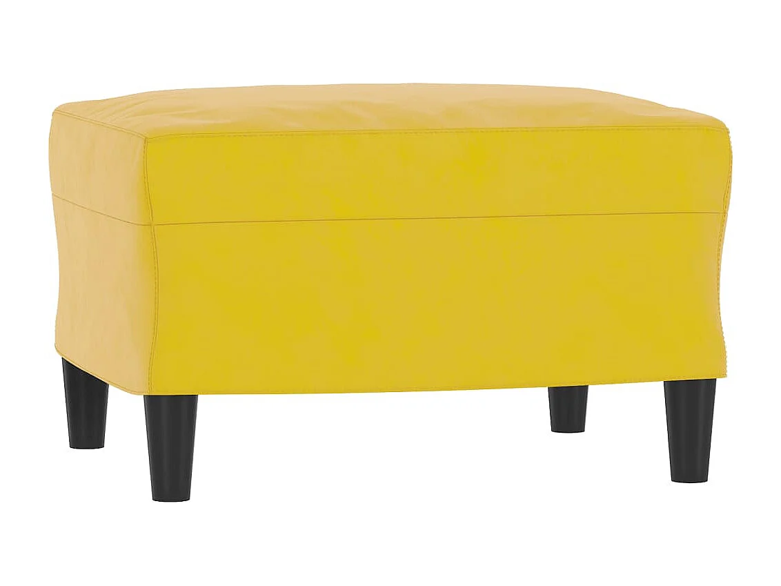 Fauteuil avec repose-pied jaune 60 cm velours FR19636