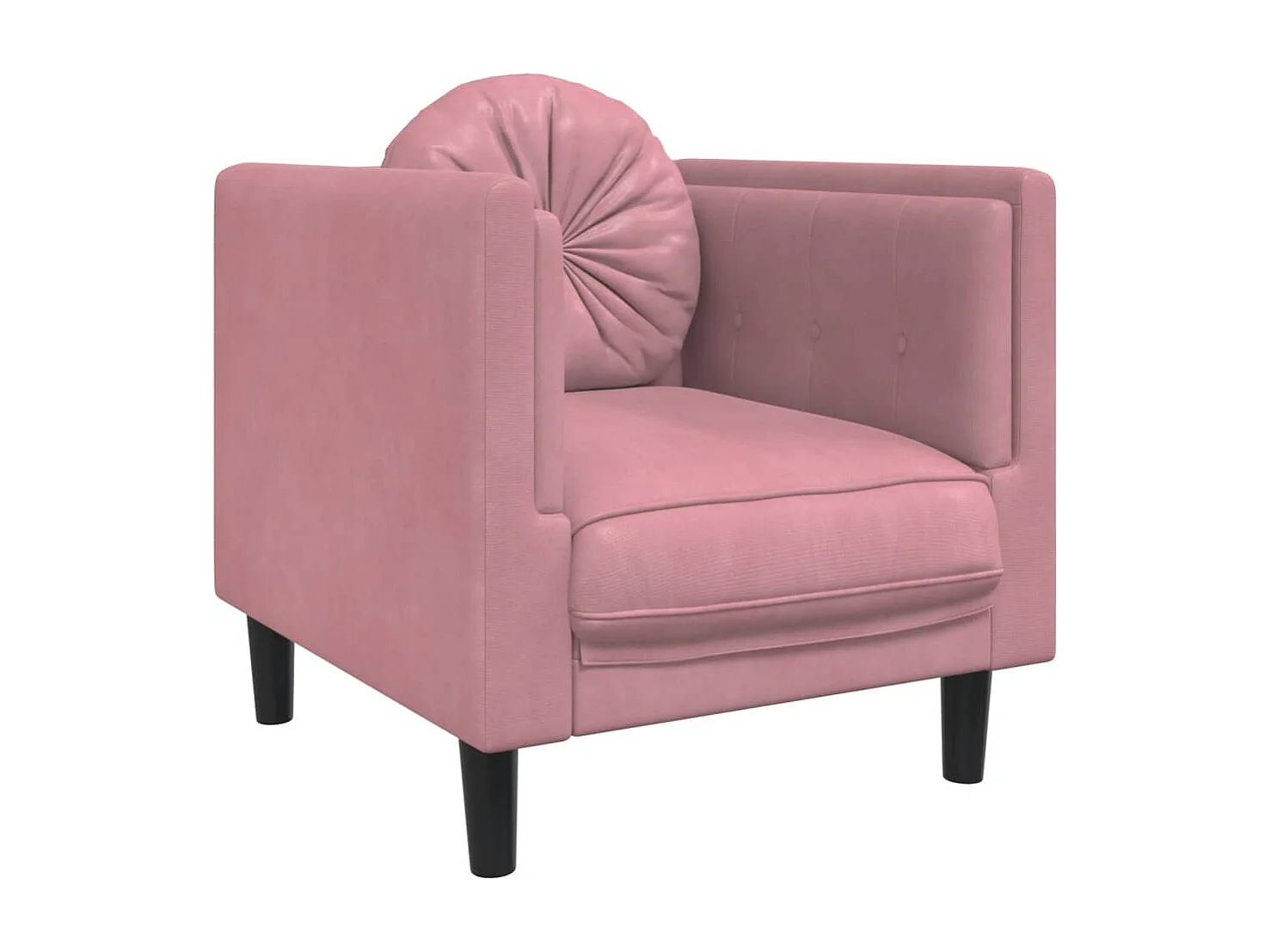 Fauteuil met kussen fluweel roze BE767921