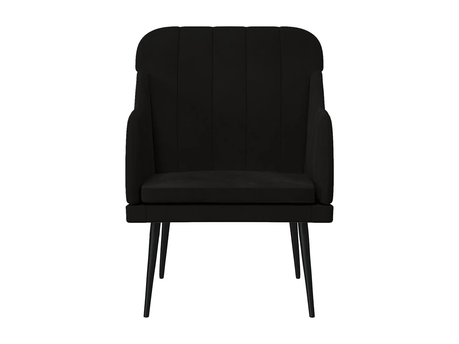 Sillón de terciopelo negro 63x76x80 cm ES784141