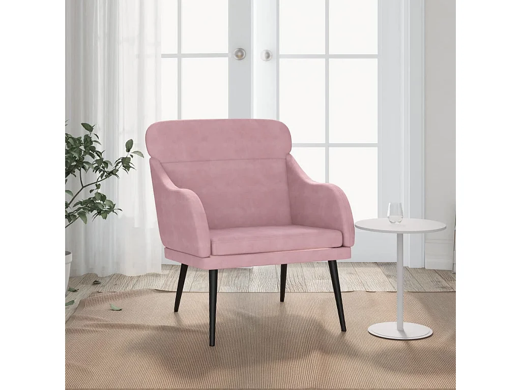 Fauteuil 63x76x80 cm fluweel roze BE492550