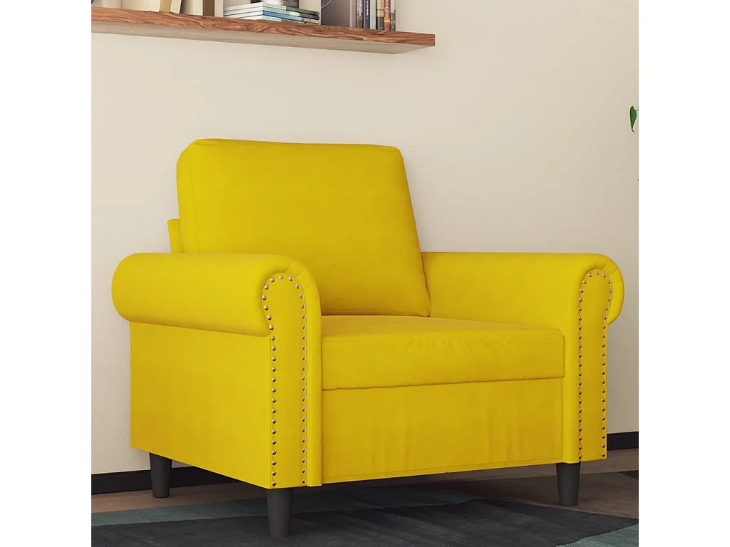 Sillón de terciopelo amarillo 60 cm ES721358