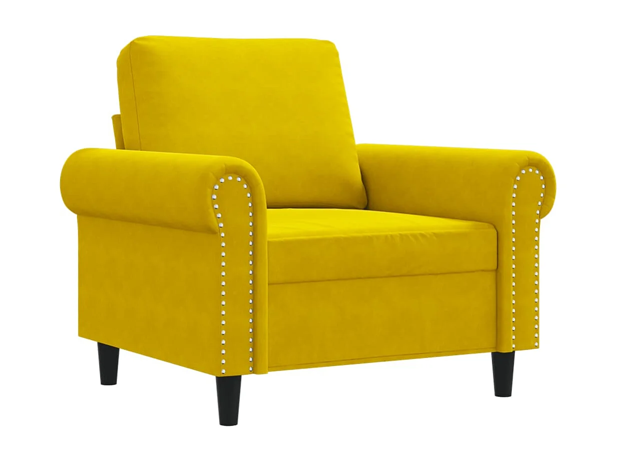 Sillón de terciopelo amarillo 60 cm ES721358