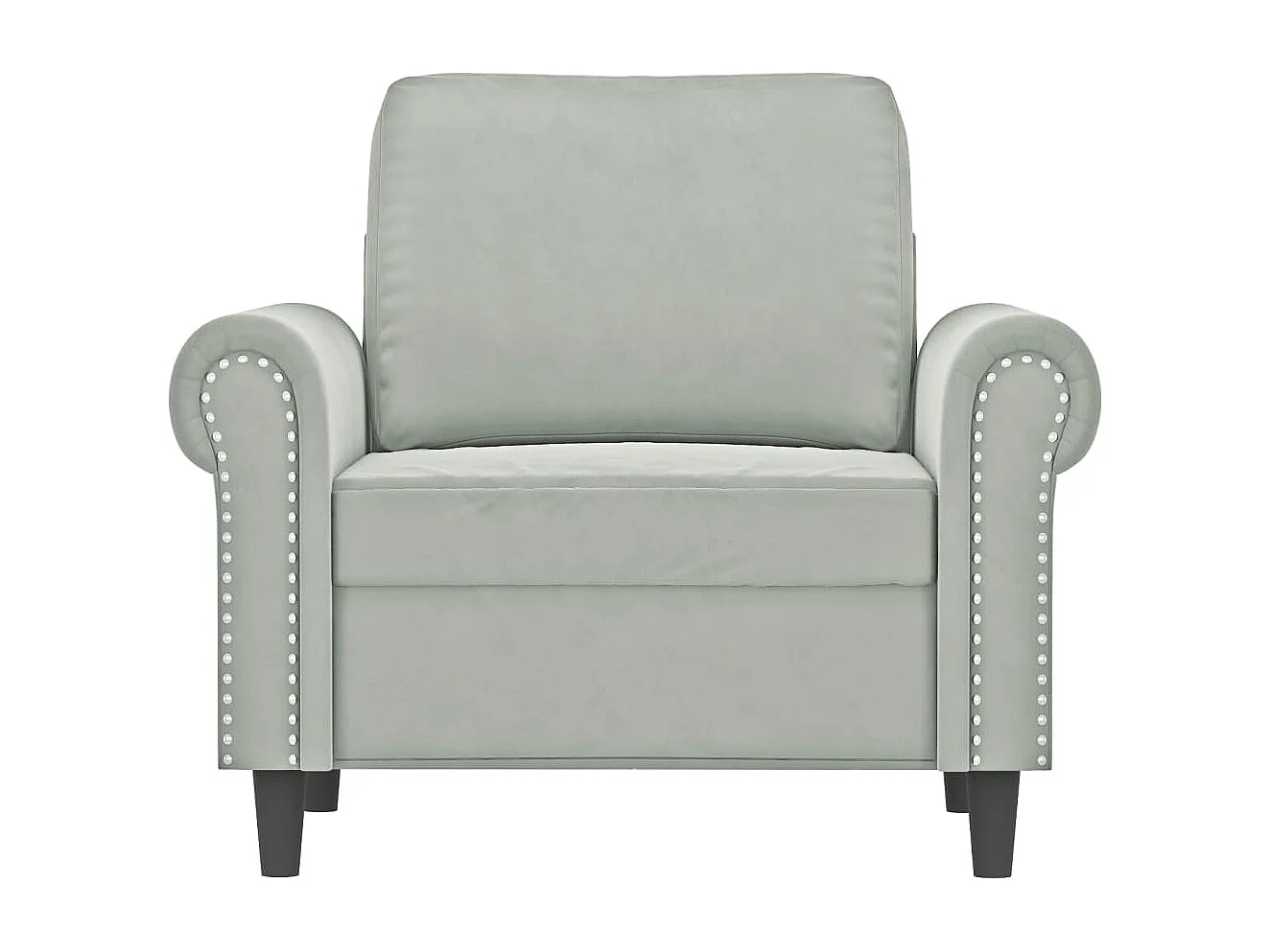 Fauteuil Gris clair 60 cm Velours FR27989