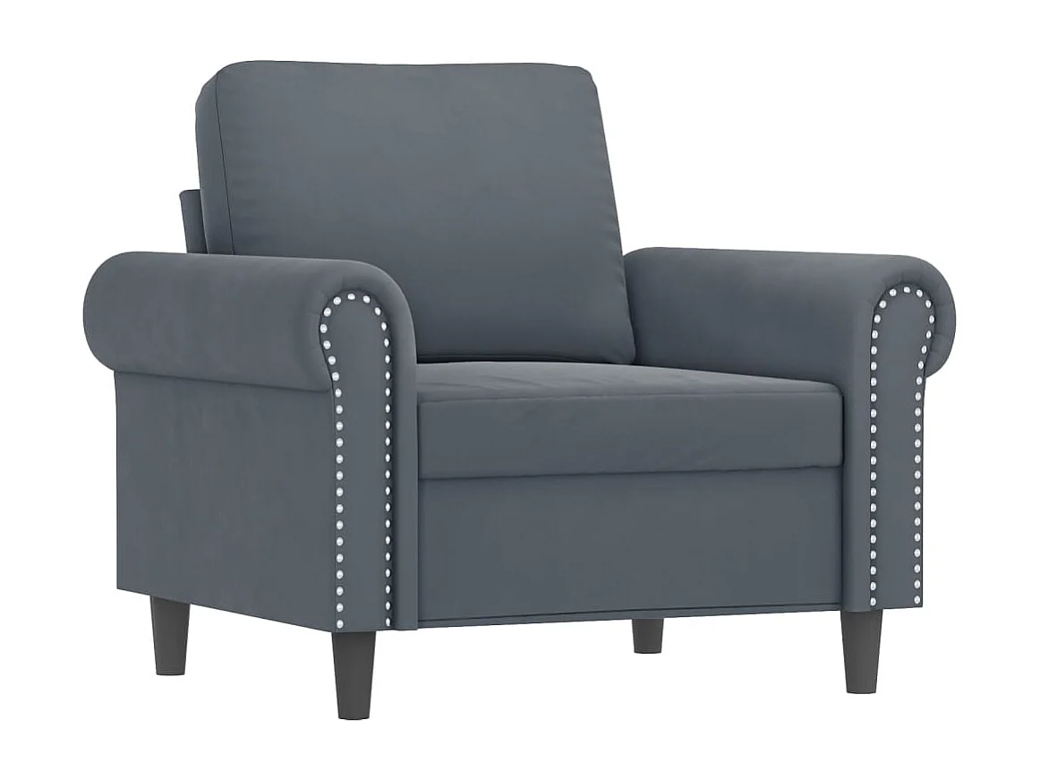 Fauteuil Gris foncé 60 cm Velours FR56008