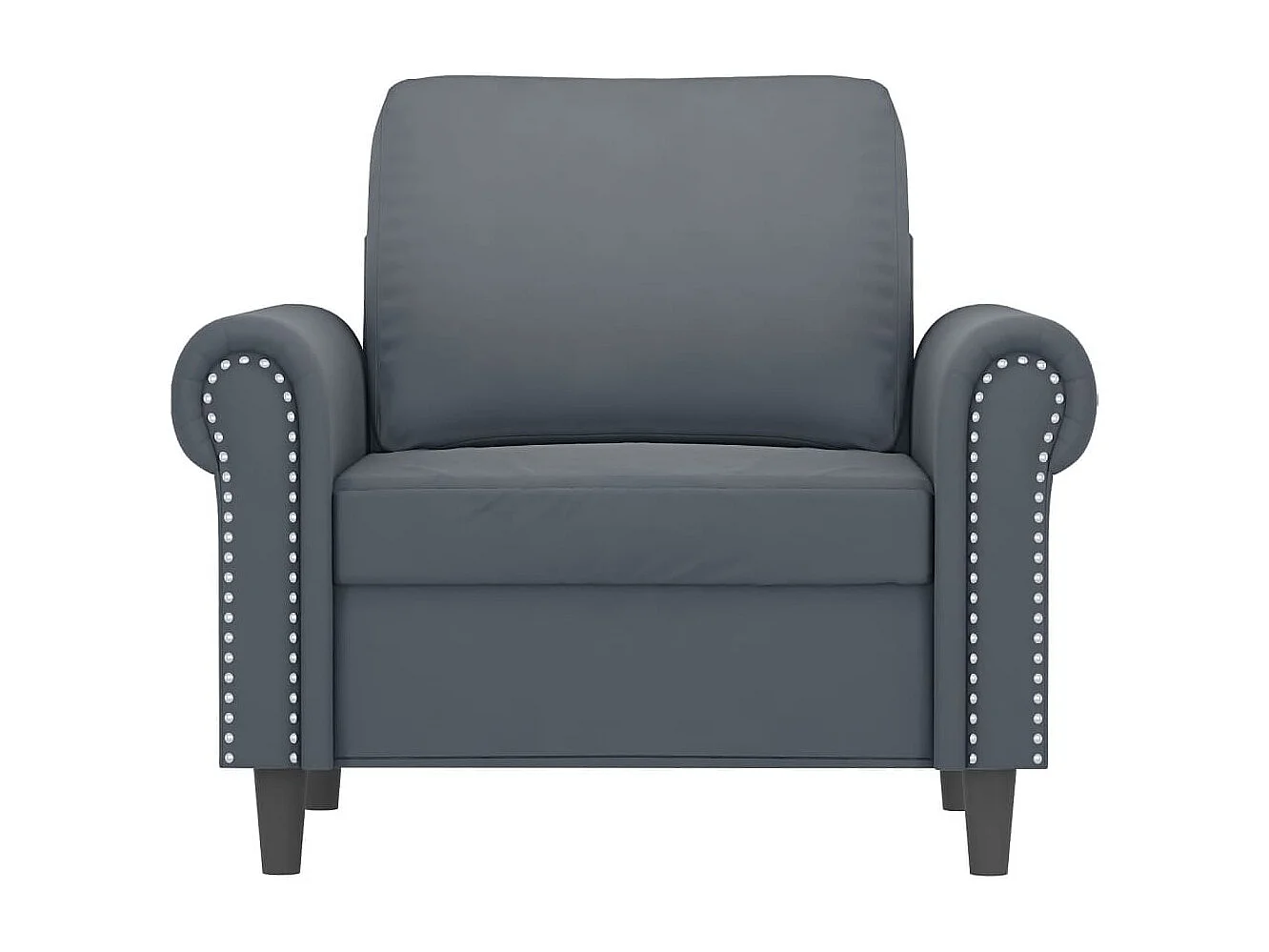 Fauteuil Gris foncé 60 cm Velours FR56008
