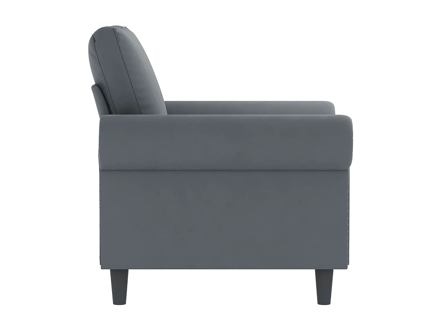 Fauteuil Gris foncé 60 cm Velours FR56008