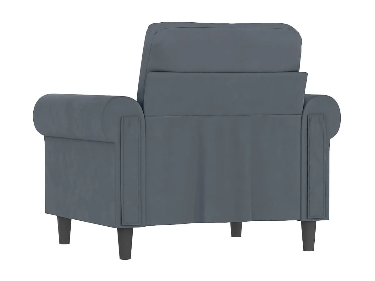Fauteuil Gris foncé 60 cm Velours FR56008