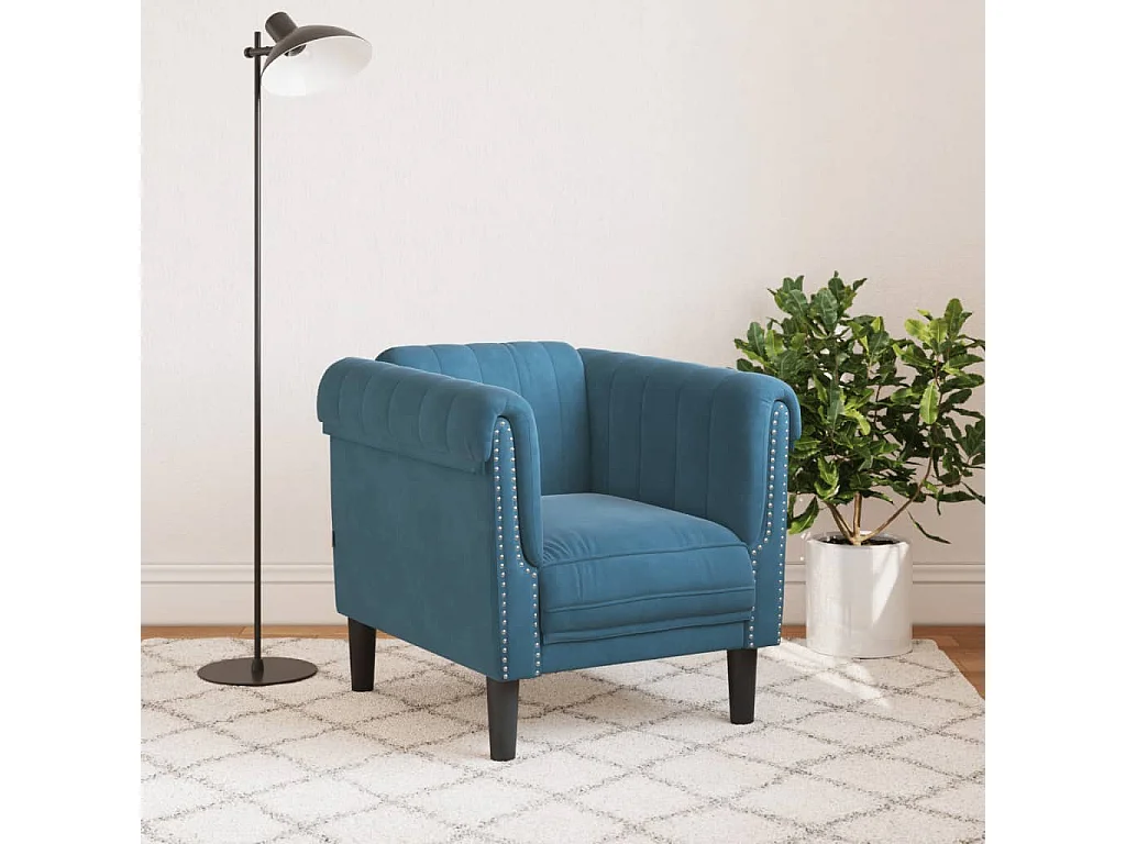 Sillón de terciopelo azul ES515667