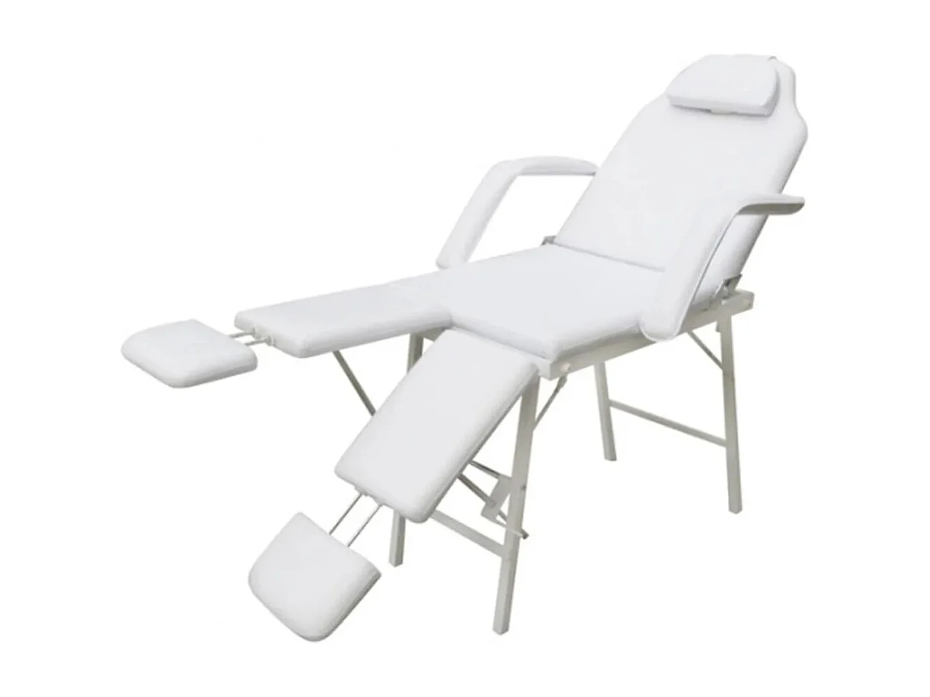 Fauteuil pour traitement facial Similicuir 185x78x76 cm Blanc FR59023
