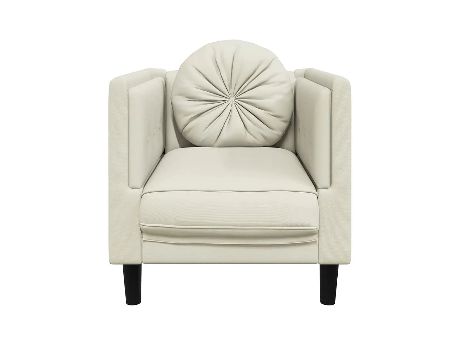 Fauteuil avec coussin crème velours FR21353