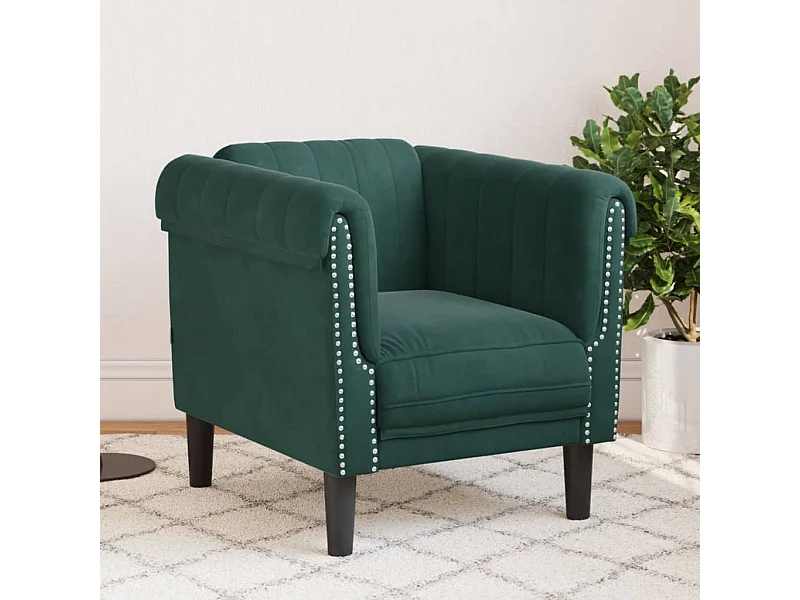 Fauteuil fluweel donkergroen BE823656