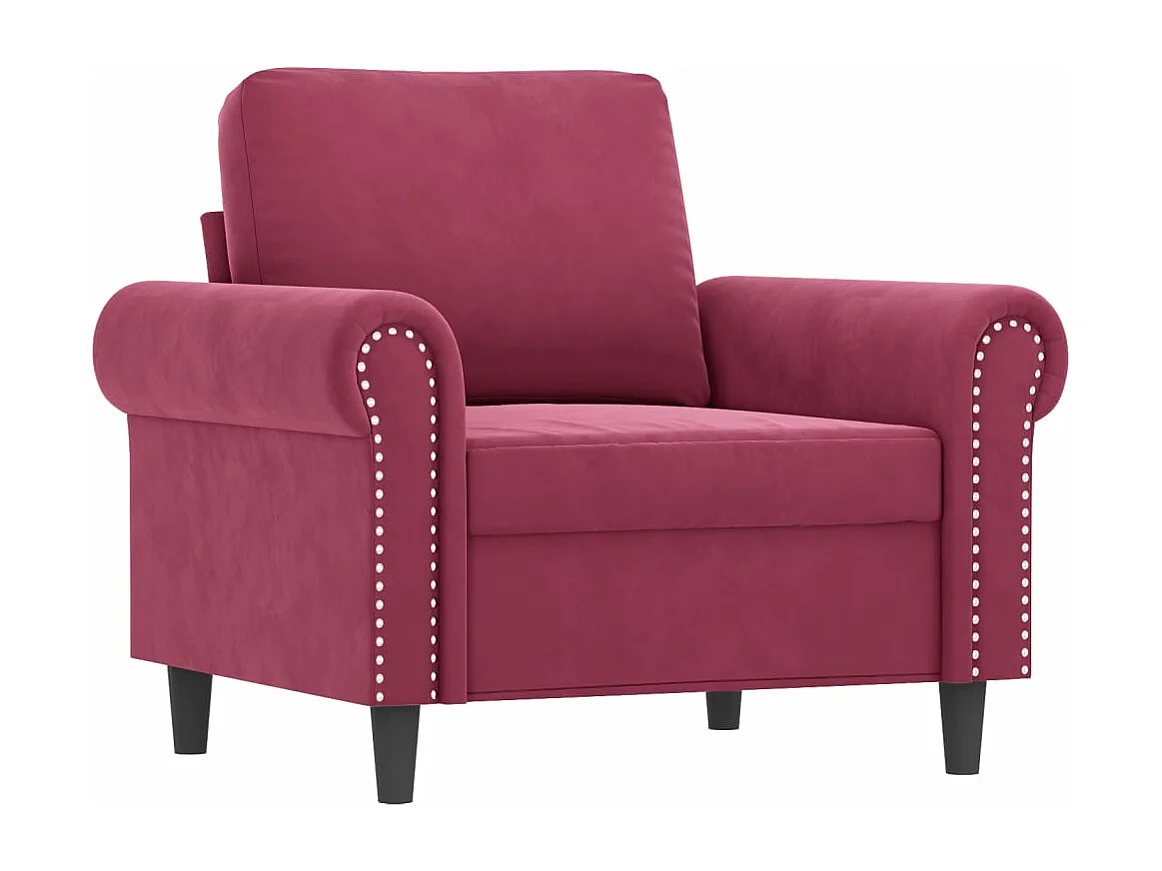 Fauteuil Rouge bordeaux 60 cm Velours FR73913