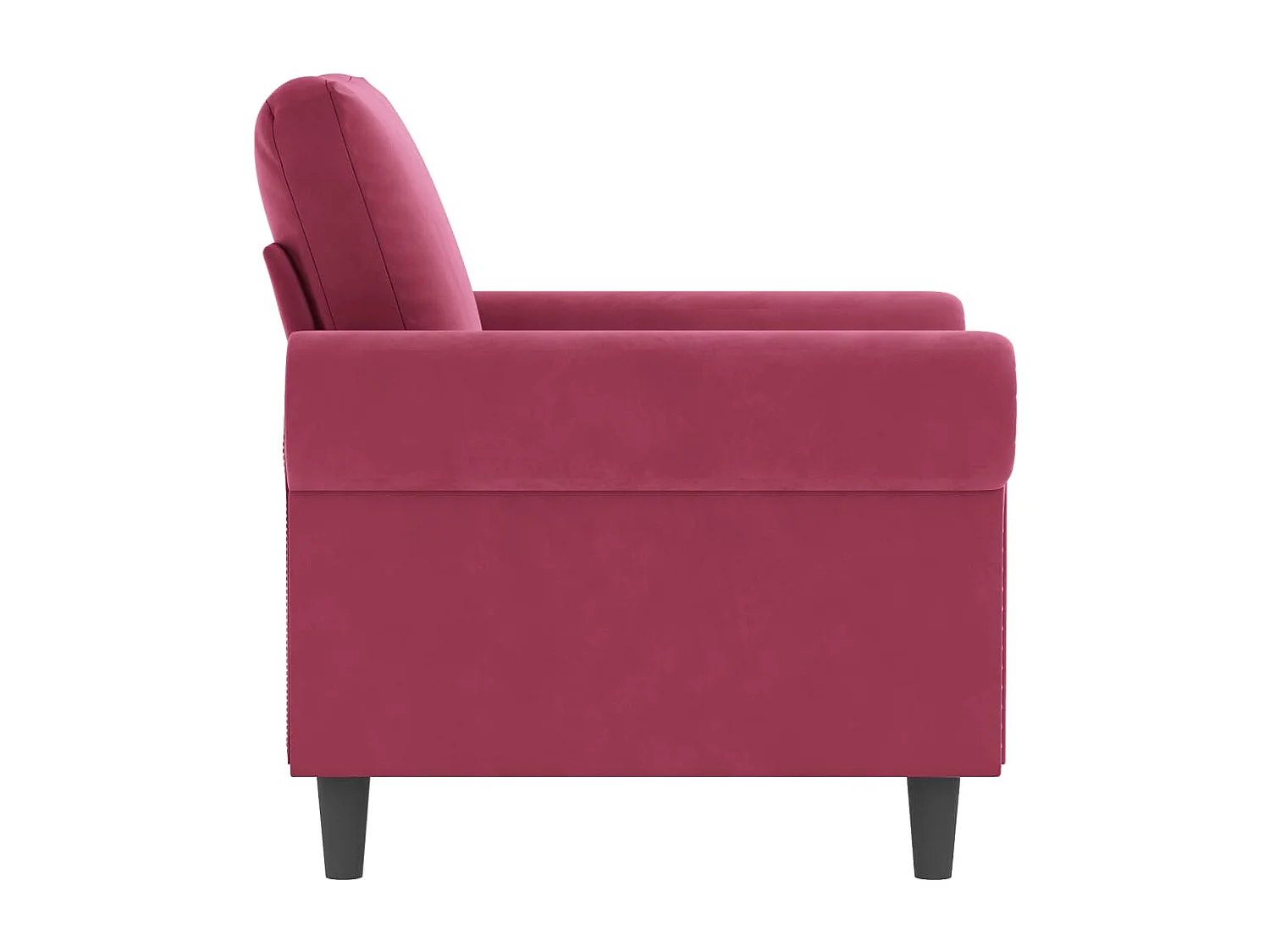 Fauteuil Rouge bordeaux 60 cm Velours FR73913