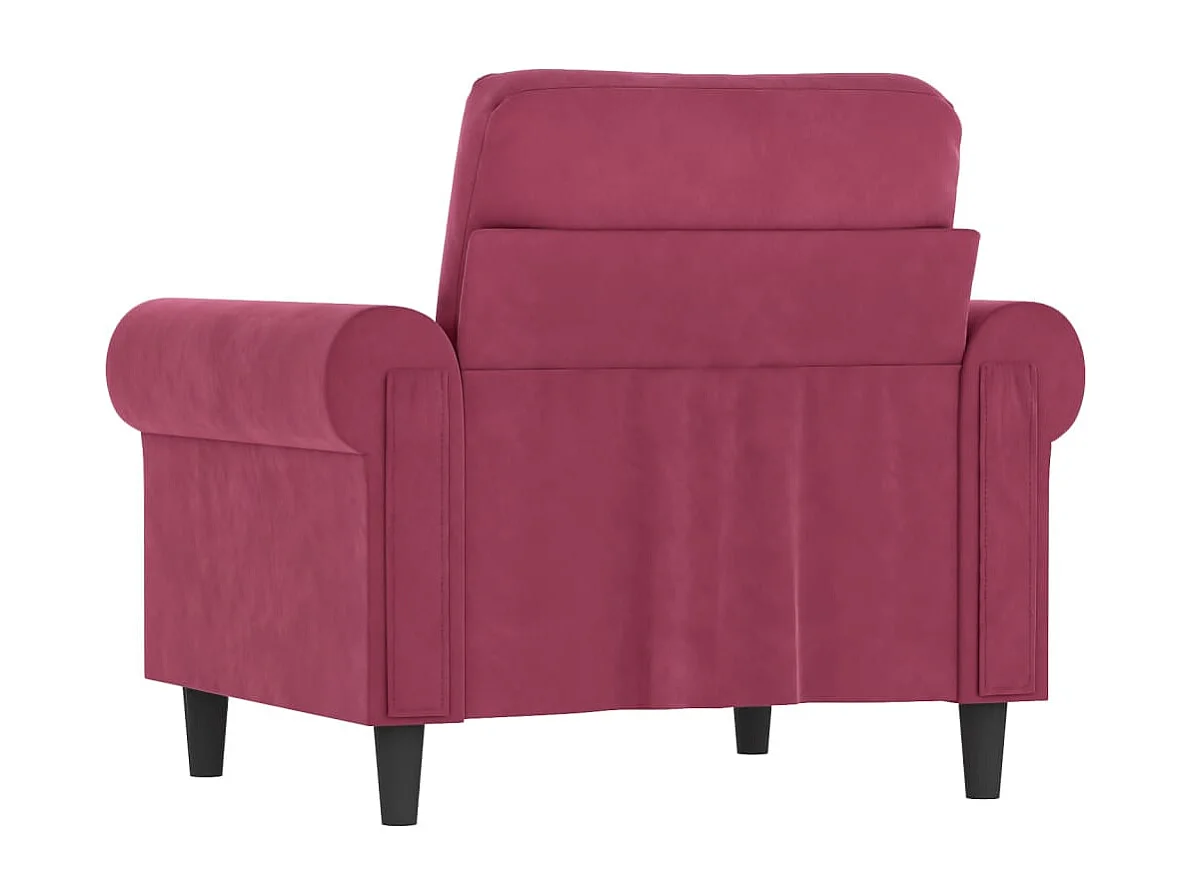 Fauteuil Rouge bordeaux 60 cm Velours FR73913