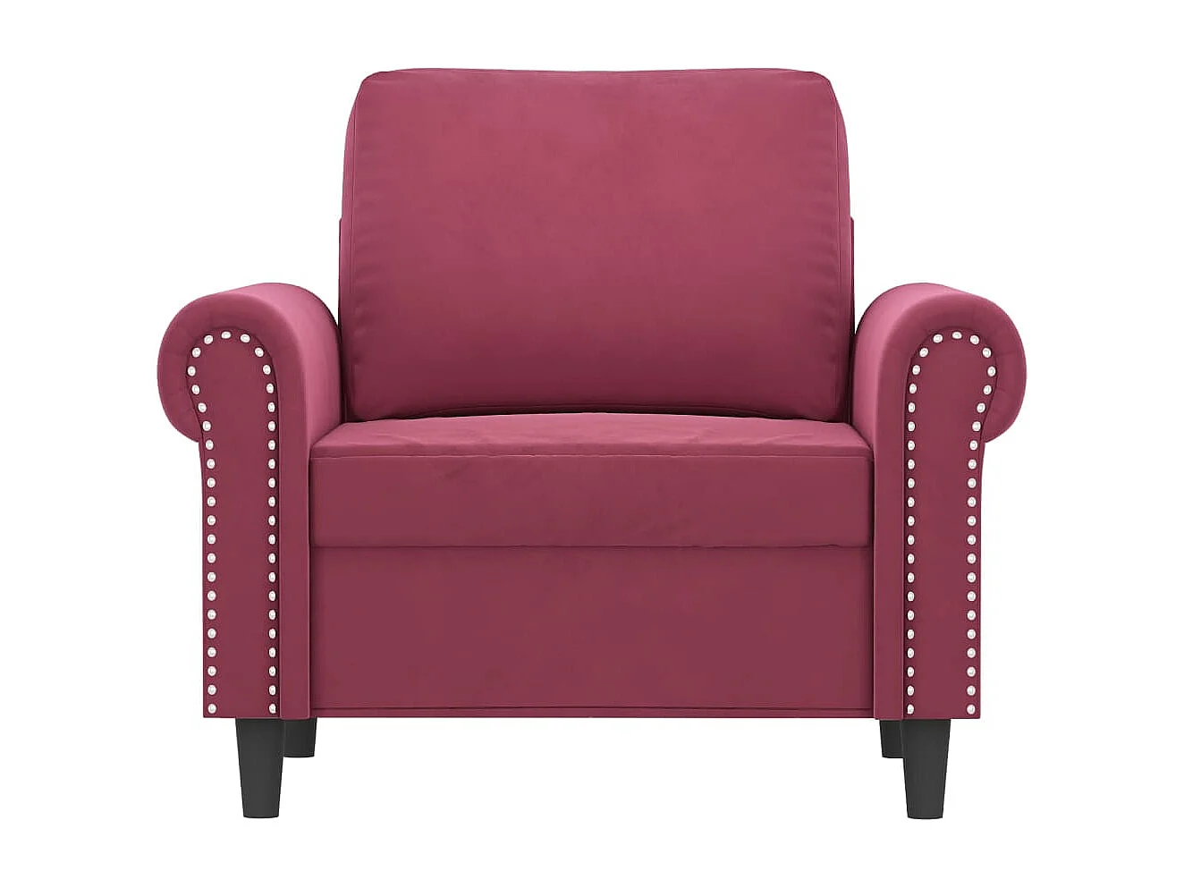 Poltrona 60 cm veludo vermelho-tinto PT598073