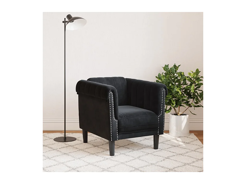 Fauteuil noir velours FR84939