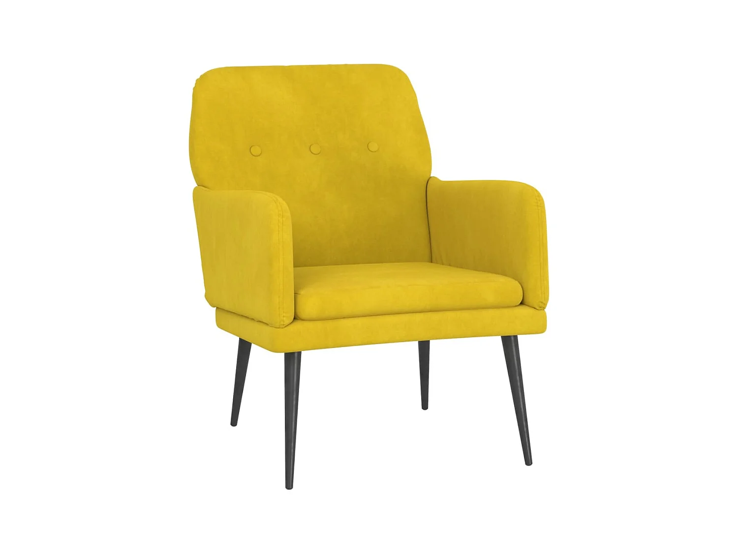 Sillón de terciopelo amarillo 62x79x79 cm ES412088
