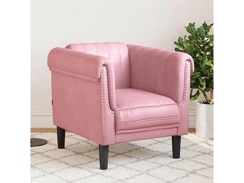 Poltrona veludo rosa PT654815