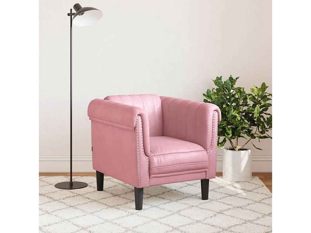 Fauteuil rose velours FR95491