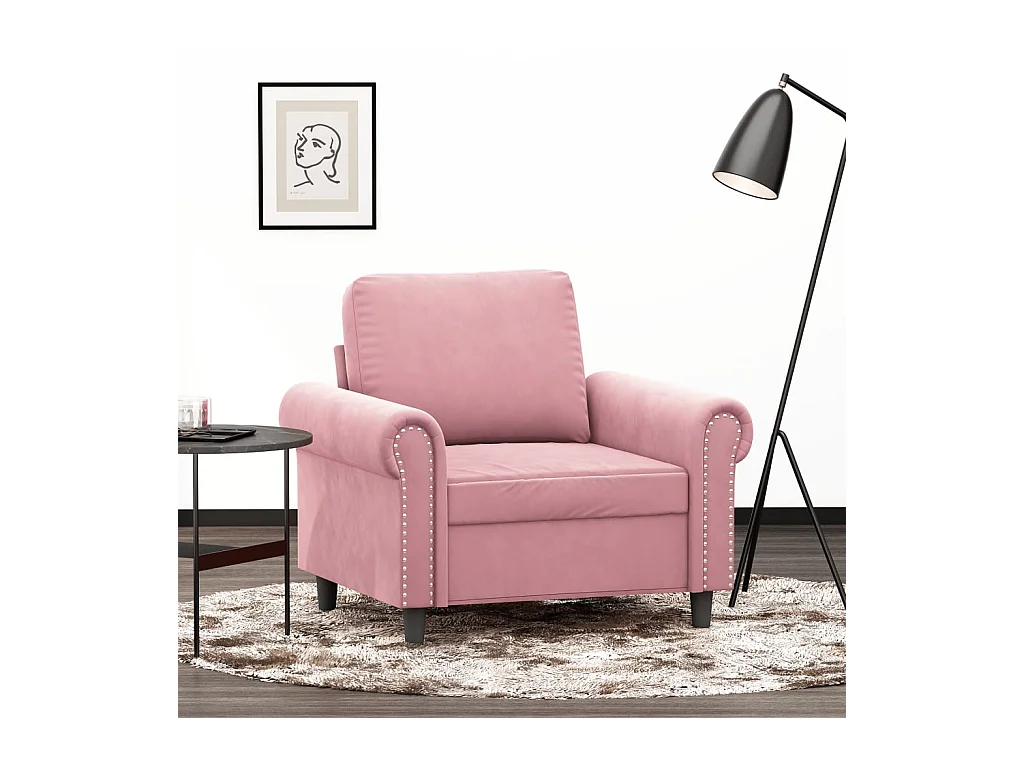 Fauteuil Rose 60 cm Velours FR27338