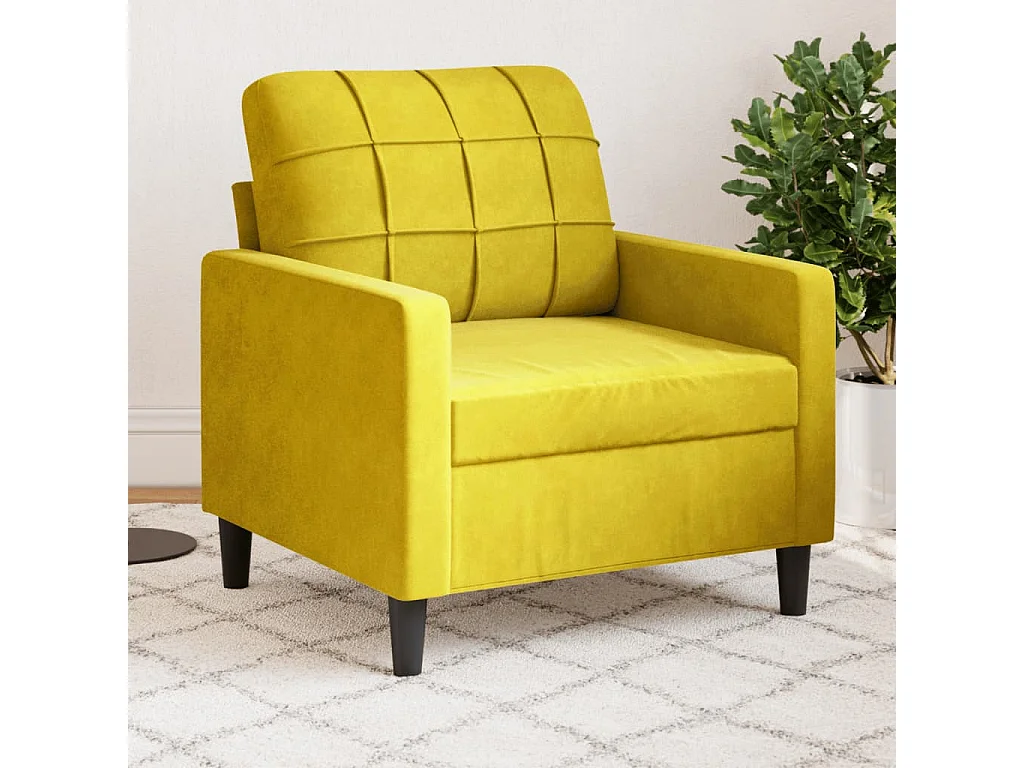 Poltrona 60 cm veludo amarelo PT553595