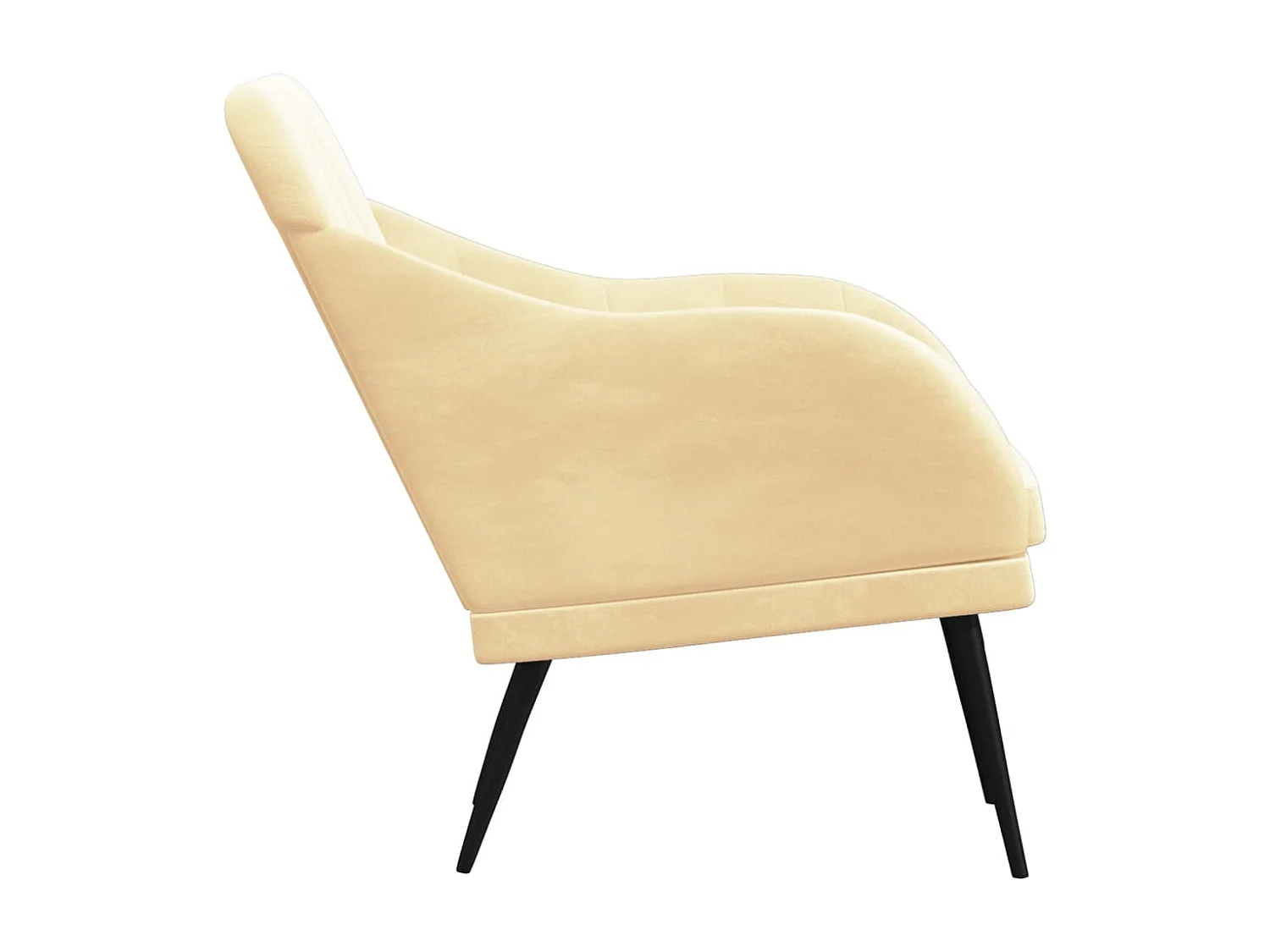 Fauteuil Crème 63x76x80 cm Velours FR39079