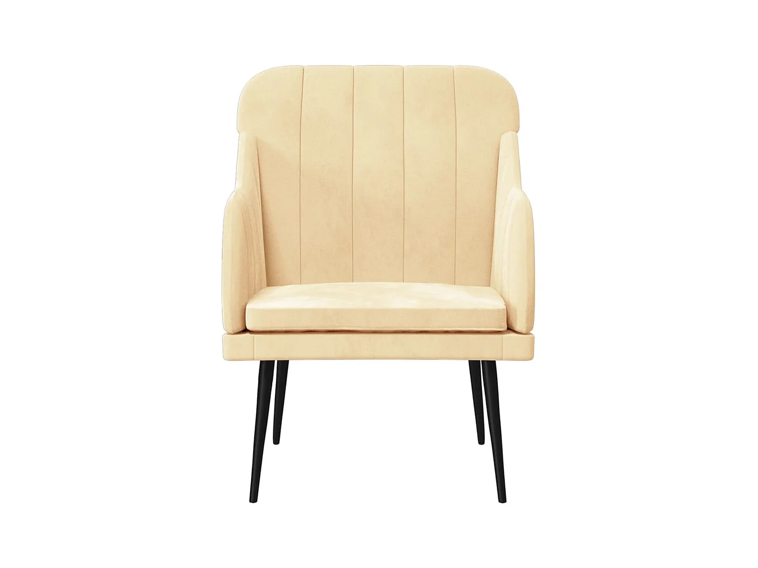 Fauteuil Crème 63x76x80 cm Velours FR39079