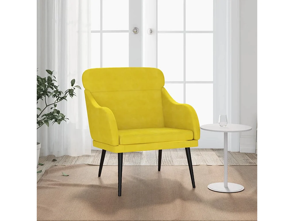 Fauteuil Jaune 63x76x80 cm Velours FR56589