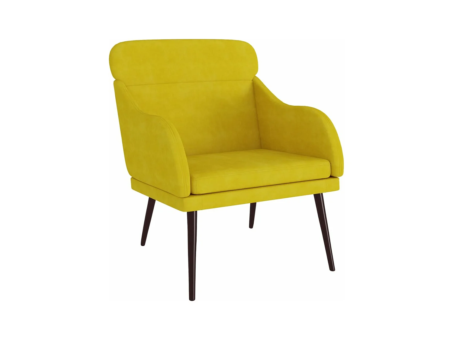 Sillón de terciopelo amarillo 63x76x80 cm ES373160