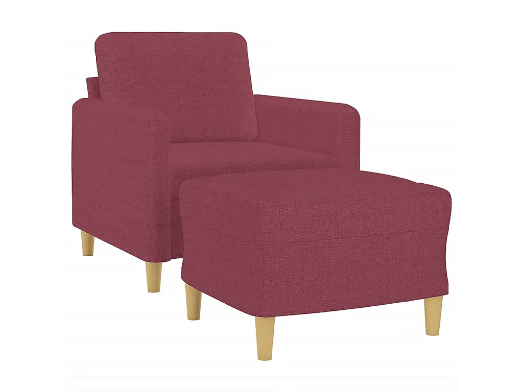 Fauteuil avec repose-pied Rouge bordeaux 60 cm Tissu FR73976