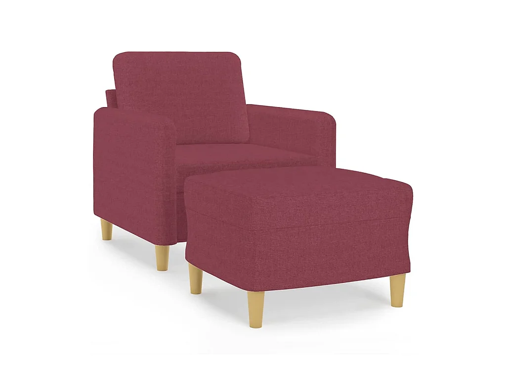 Fauteuil avec repose-pied Rouge bordeaux 60 cm Tissu FR73976