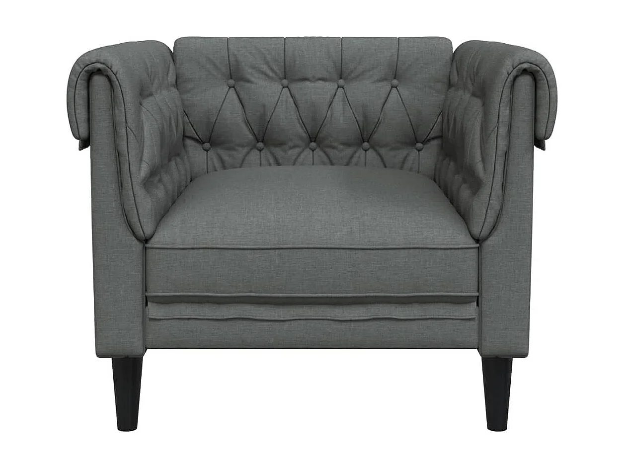 Fauteuil Chesterfield gris foncé tissu FR56511