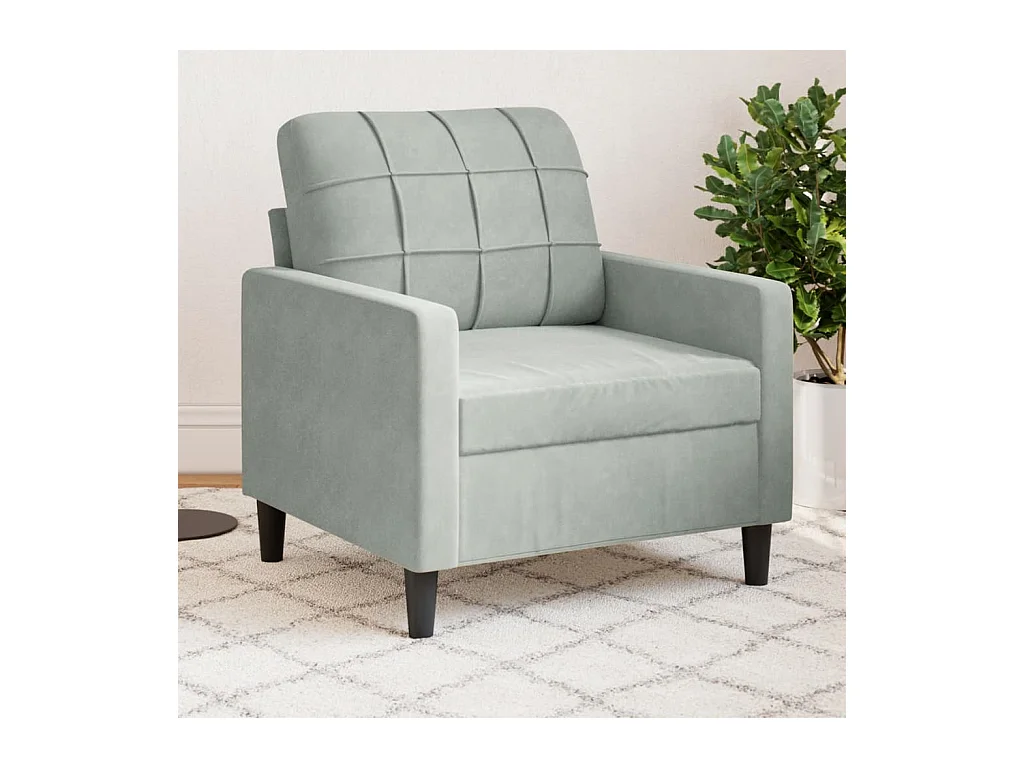 Fauteuil Gris clair 60 cm Velours FR60202