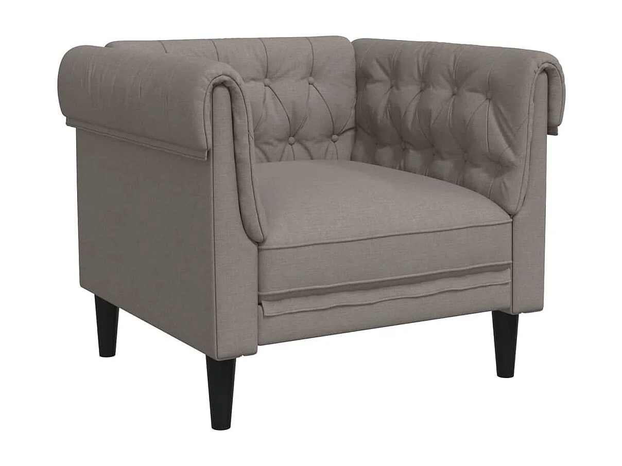 Poltrona chesterfield tecido cinzento-acastanhado PT856641