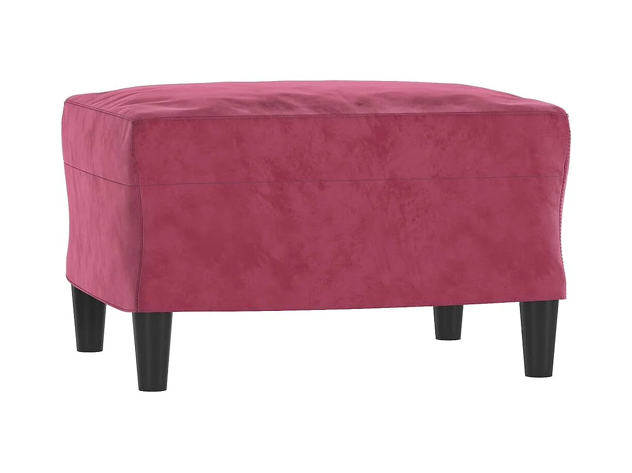 Fauteuil avec repose-pied Rouge bordeaux 60 cm Velours FR53775