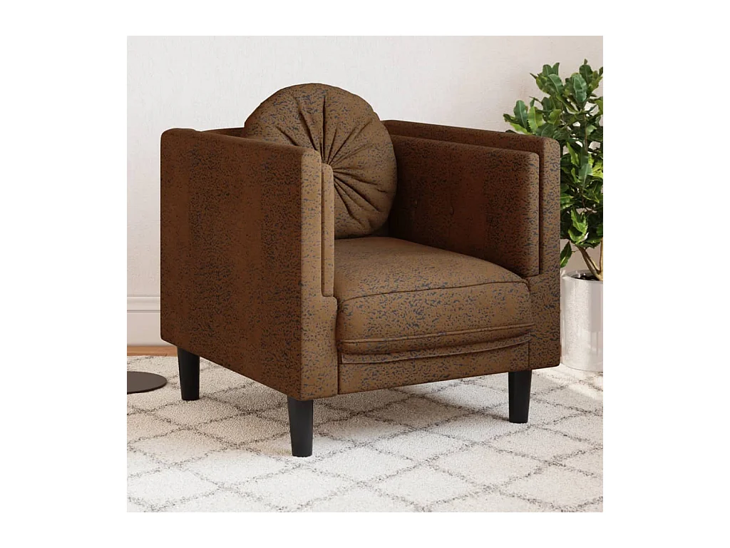 Fauteuil avec coussin marron velours FR15502