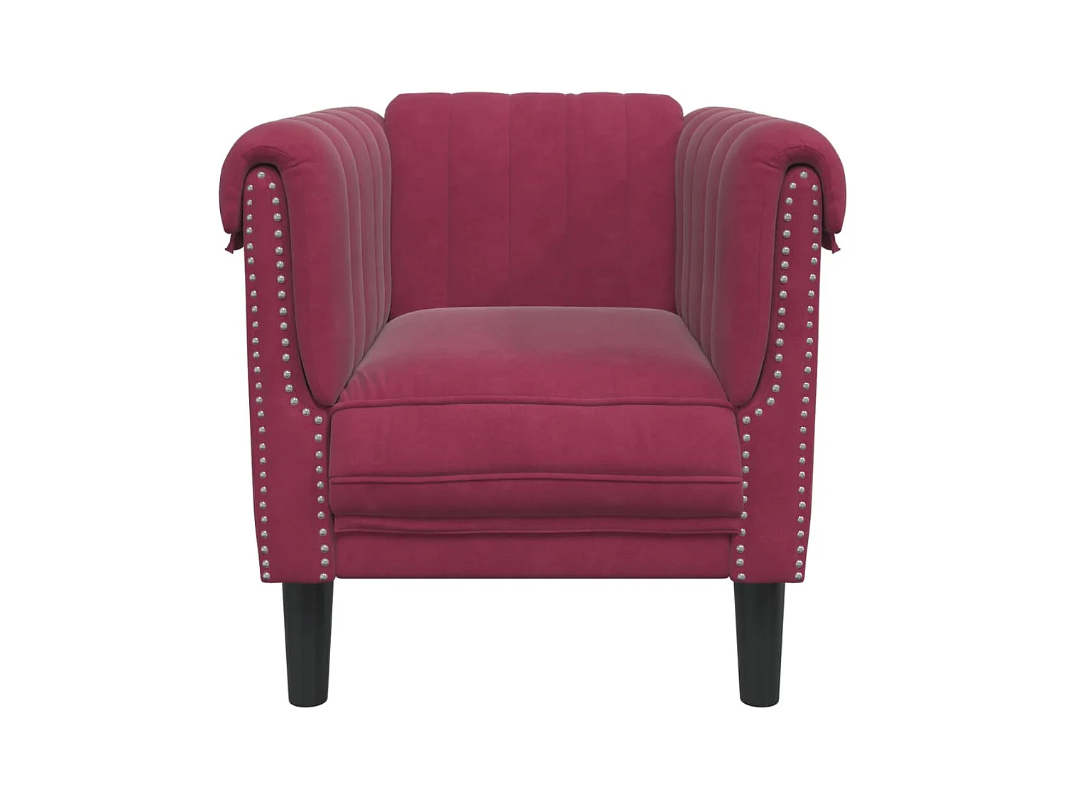 Fauteuil rouge bordeaux velours FR82430