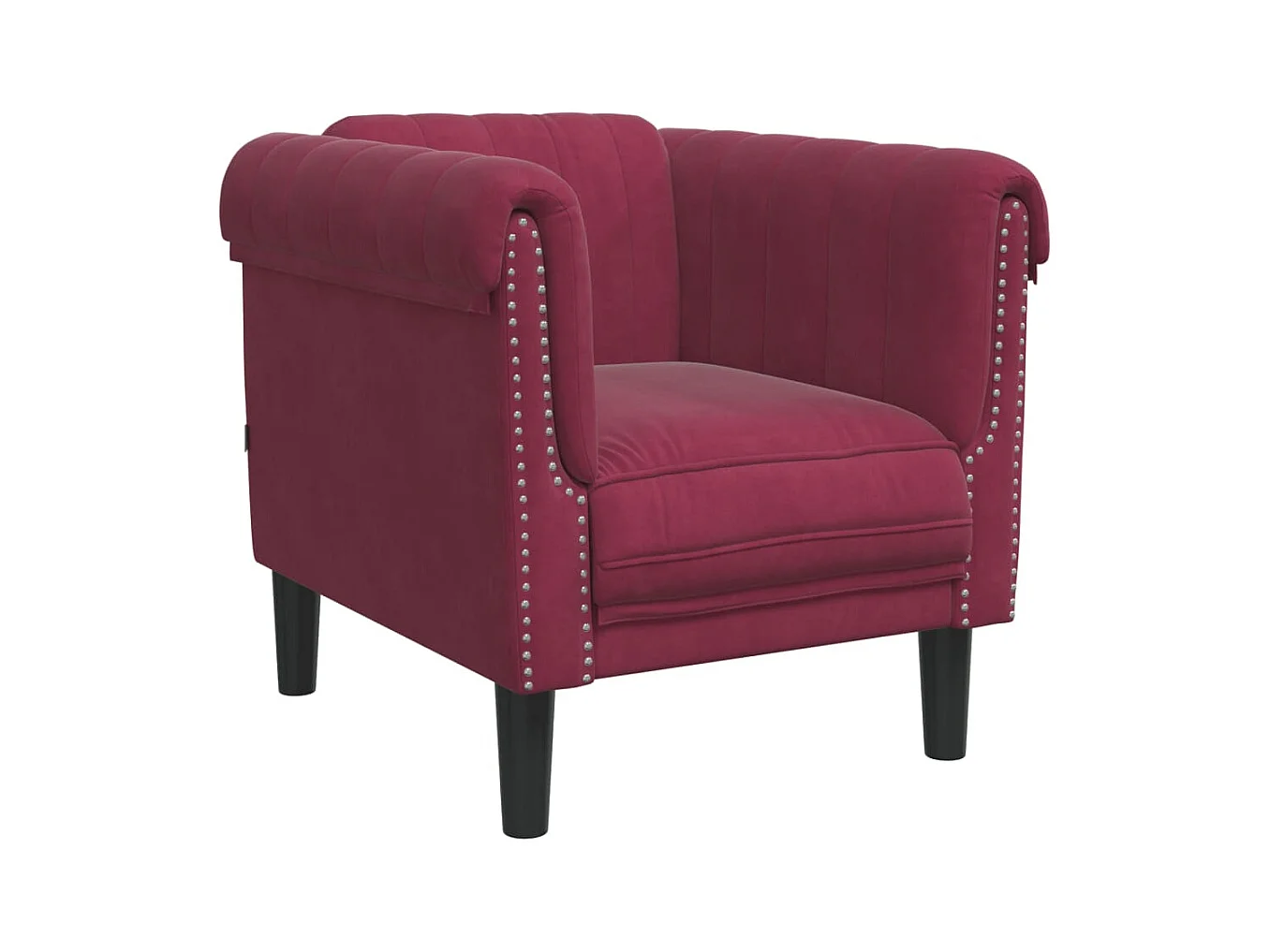 Fauteuil rouge bordeaux velours FR82430