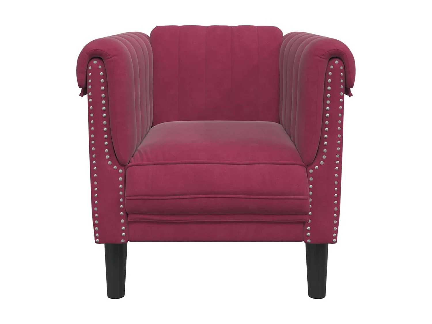 Fauteuil fluweel wijnrood BE924949