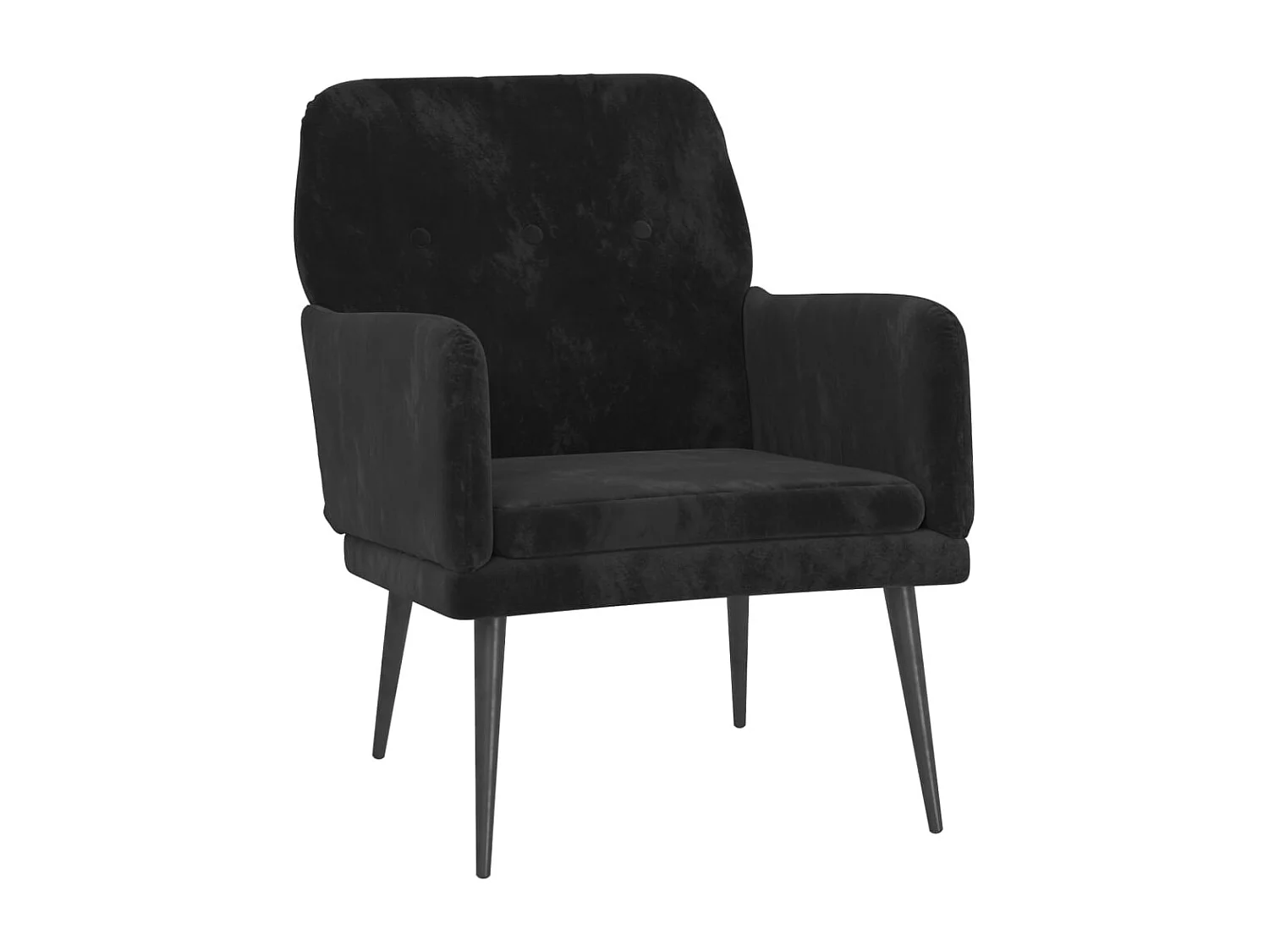 Fauteuil Noir 62x79x79 cm Velours FR57430