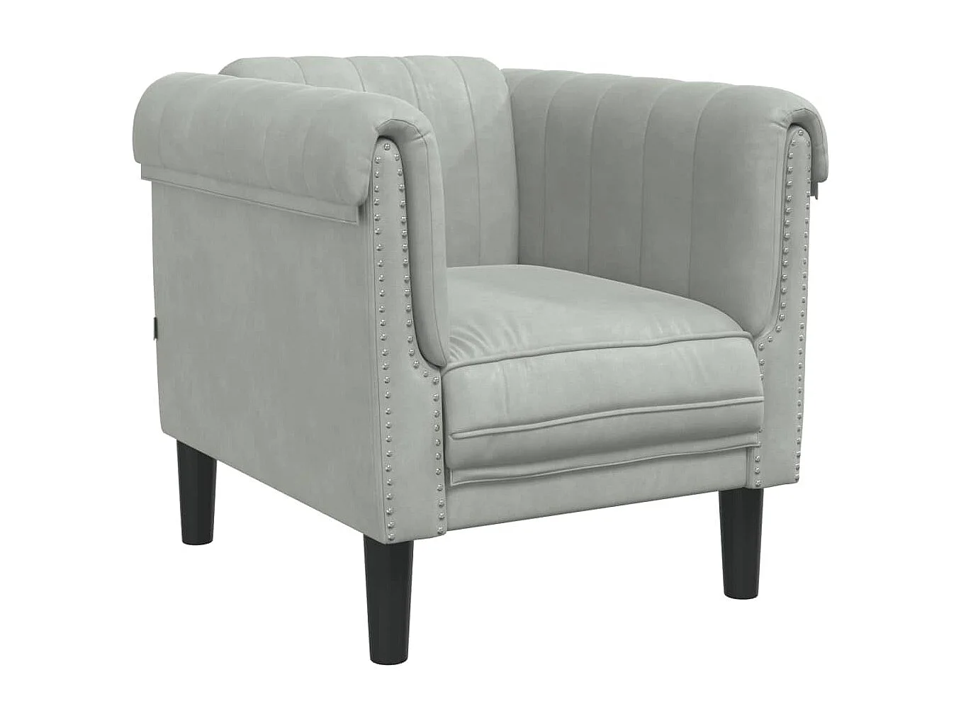 Fauteuil fluweel lichtgrijs BE121530