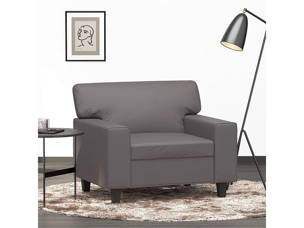 Fauteuil 60 cm kunstleer grijs BE450658