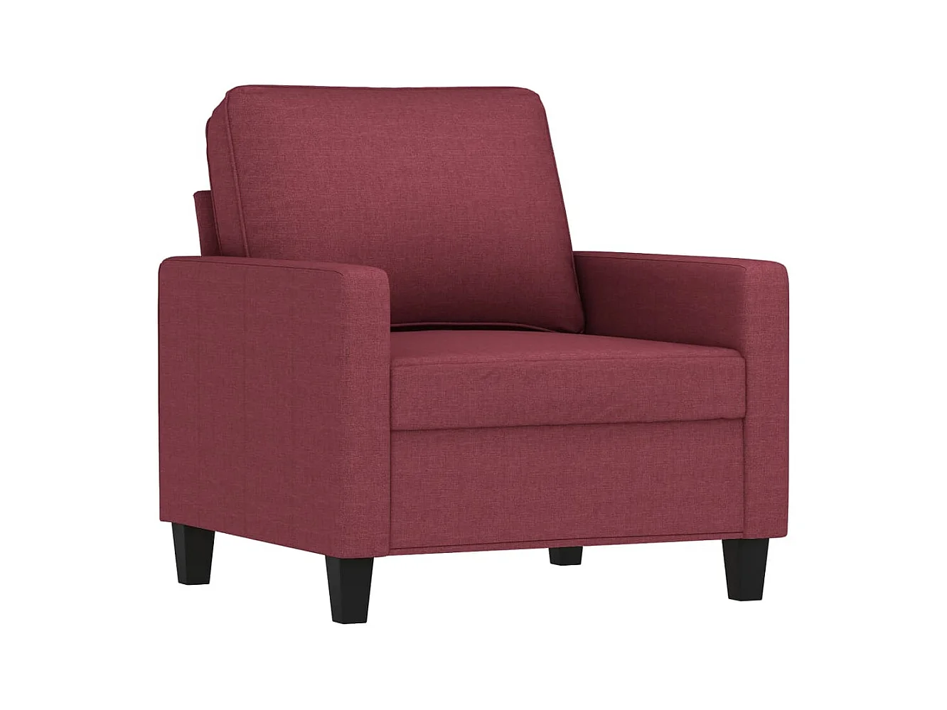 Fauteuil avec repose-pied Rouge bordeaux 60 cm Tissu FR61009