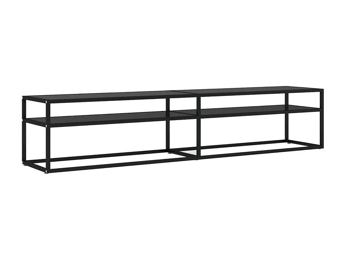 Mueble para TV vidrio templado negro 200x40x40,5 cm ES455221