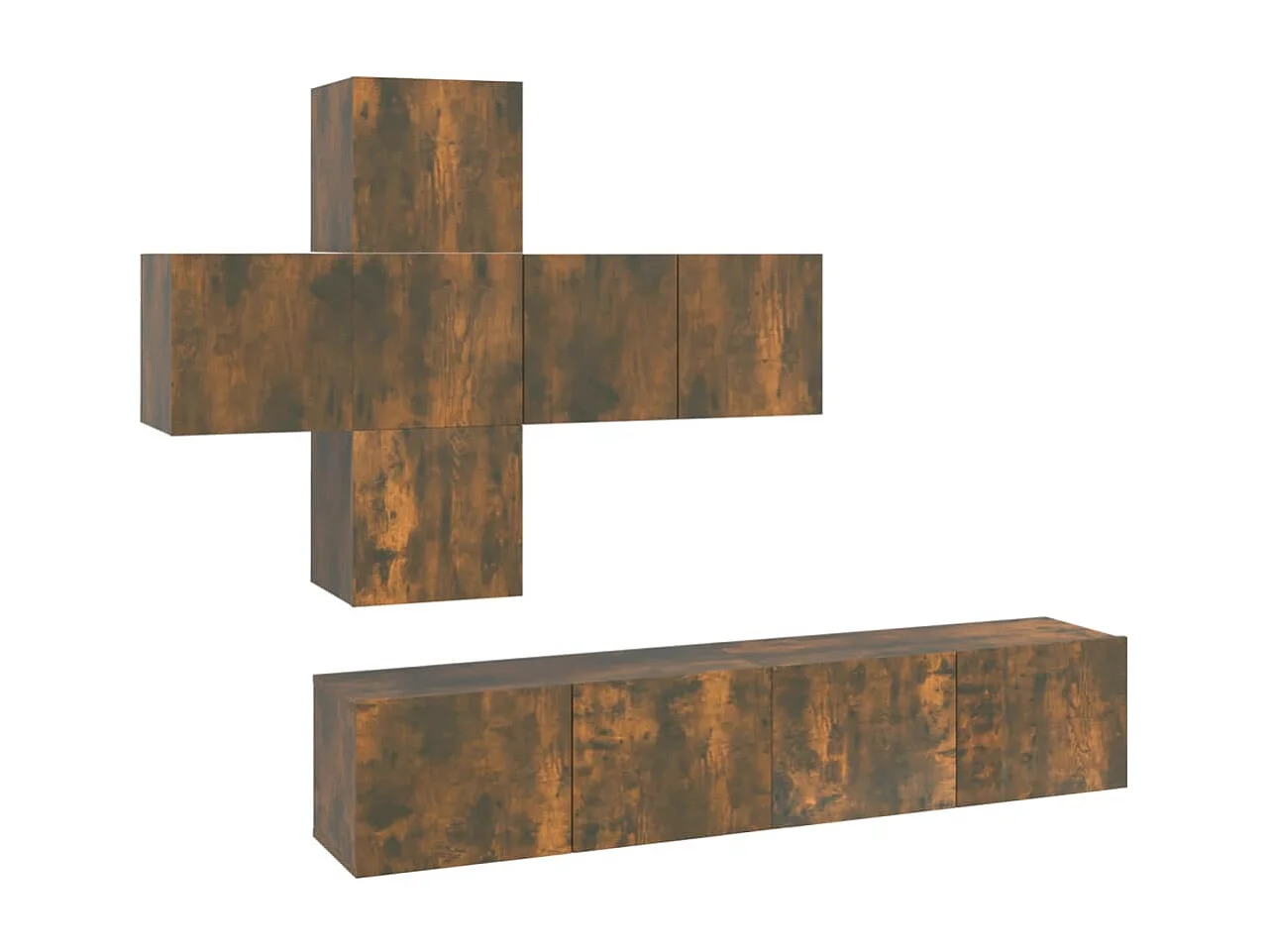 Meubles TV 7 pcs Chêne fumé Bois d'ingénierie FR47336