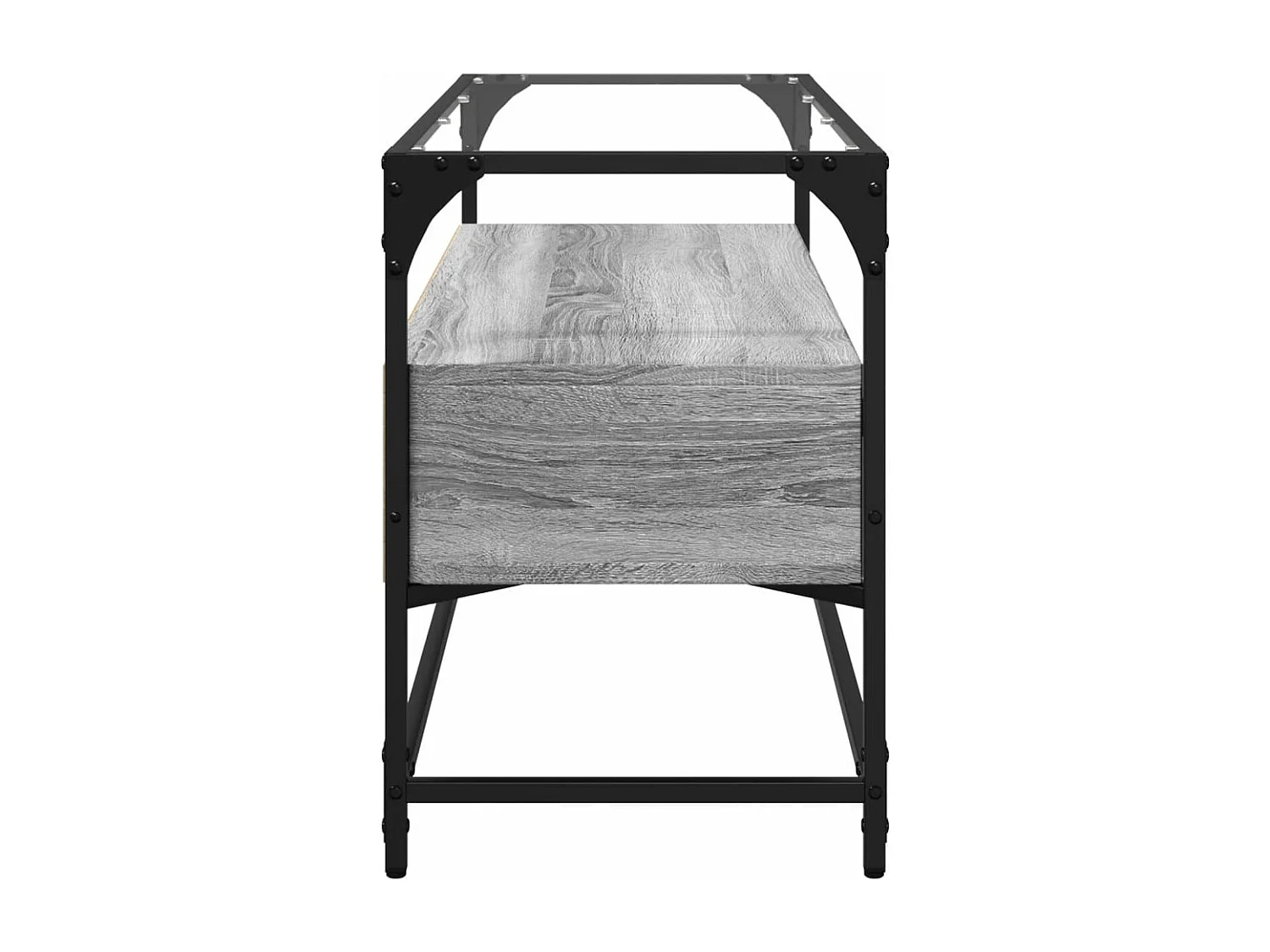 Meuble TV avec dessus en verre sonoma gris bois d'ingénierie FR45544