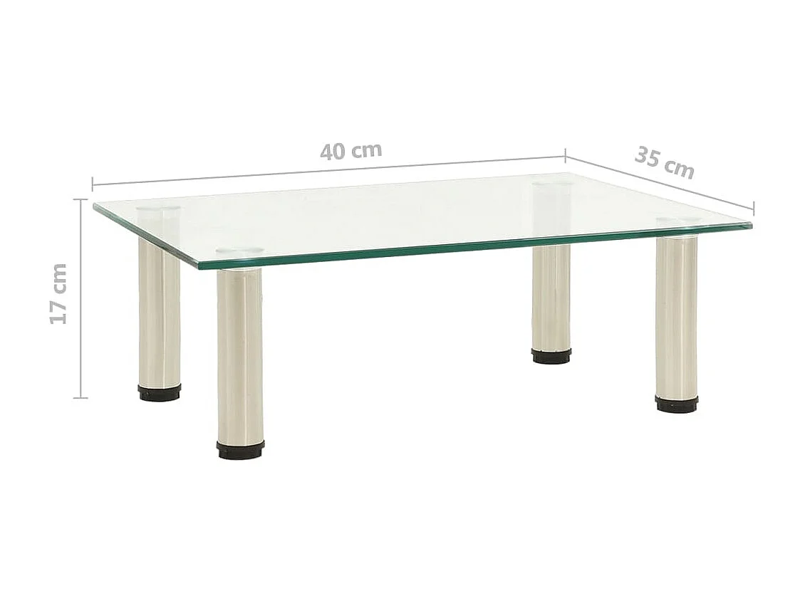 Meuble TV Transparent 40x35x17 cm Verre trempé FR31604