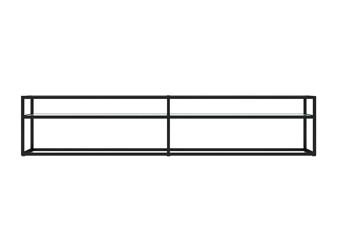 Meuble TV Marbre blanc 200x40x40,5 cm Verre trempé FR85938