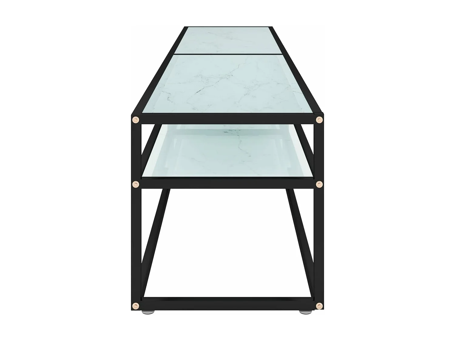 Meuble TV Marbre blanc 200x40x40,5 cm Verre trempé FR85938