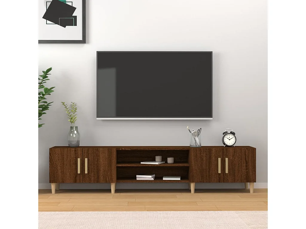 Mueble para TV madera contrachapada roble marrón 180x31,5x40 cm ES543333